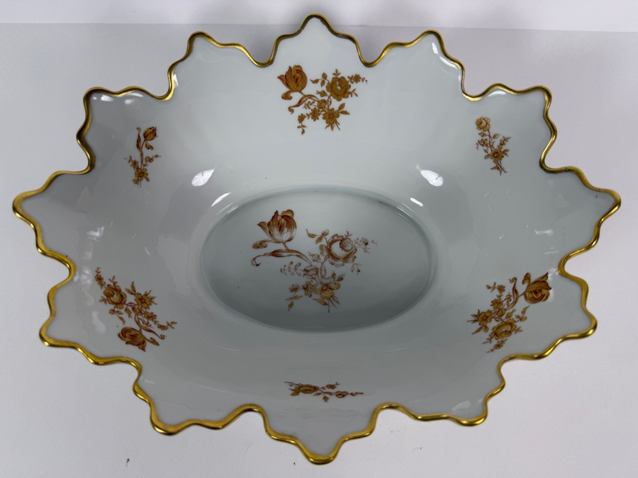 Limoges France Hand-painted Porcelain Serving Bowl 12W X 9D X 4.25H [Photo 5]