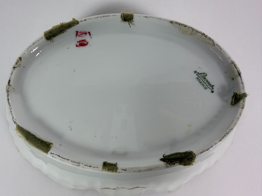 Limoges France Hand-painted Porcelain Serving Bowl 12W X 9D X 4.25H [Photo 9]