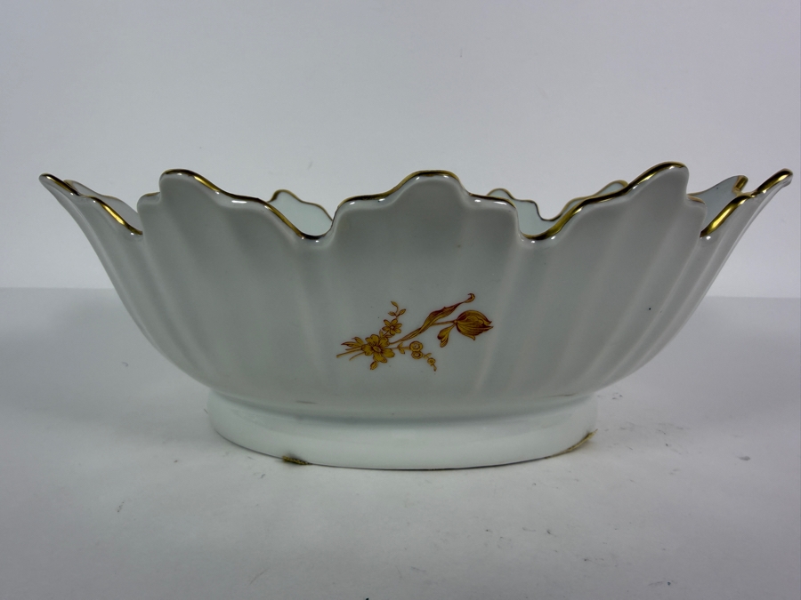 Limoges France Hand-painted Porcelain Serving Bowl 12W X 9D X 4.25H [Photo 7]