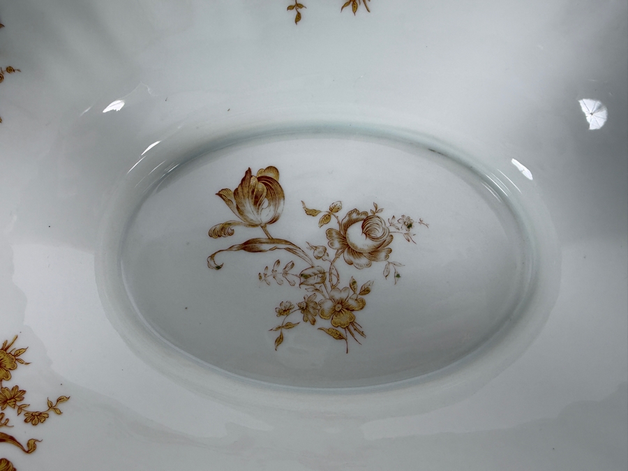 Limoges France Hand-painted Porcelain Serving Bowl 12W X 9D X 4.25H [Photo 6]