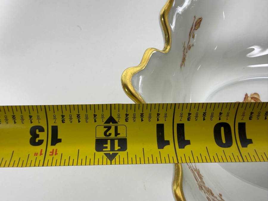 Limoges France Hand-painted Porcelain Serving Bowl 12W X 9D X 4.25H [Photo 12]