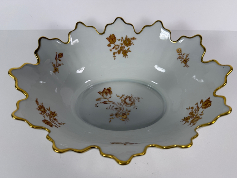 Limoges France Hand-painted Porcelain Serving Bowl 12W X 9D X 4.25H [Photo 4]