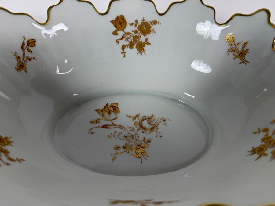 Limoges France Hand-painted Porcelain Serving Bowl 12W X 9D X 4.25H [Photo 3]