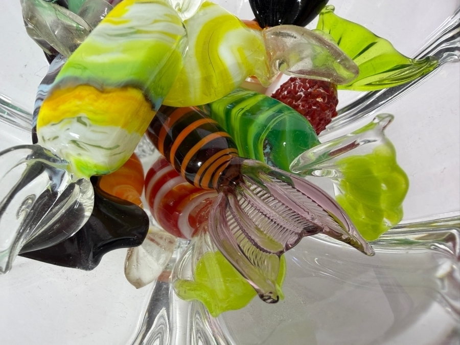 Vintage Crystal Bowl Filled With Murano Art Glass Candies 6W X 3H [Photo 4]