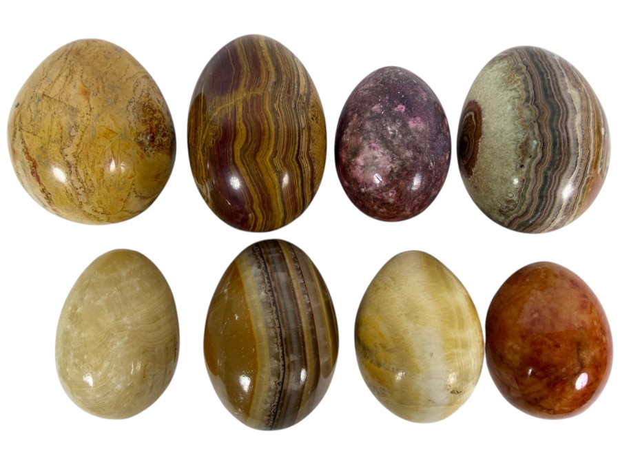 (8) Polished Egg-shaped Stones - See Photos