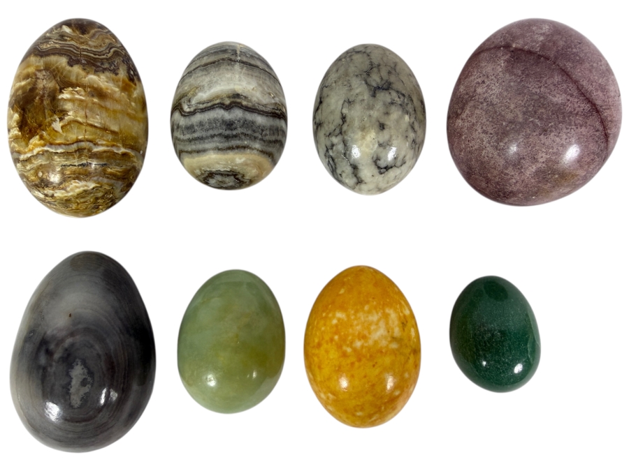 (8) Polished Egg-shaped Stones - See Photos