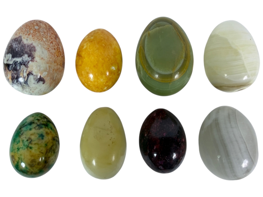 (8) Polished Egg-shaped Stones - See Photos