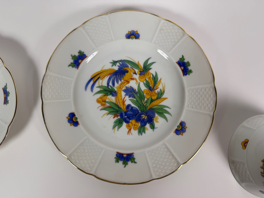 Just Added - Antique Rosenthal Bavaria Hand-Painted Porcelain Tea Cup Saucer And Dessert Plate Trio Set 7.75'W [Photo 6]