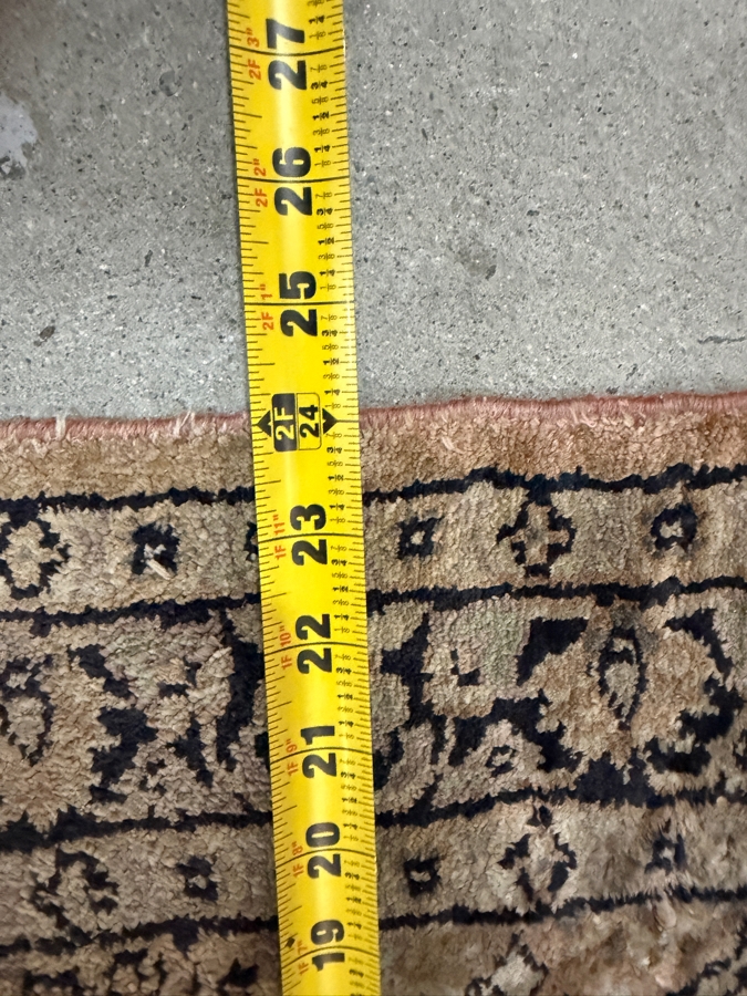 Just Added - Vintage Silk Blend Hand Knotted Oriental Rug With Floral Border 24' x 42' [Photo 3]