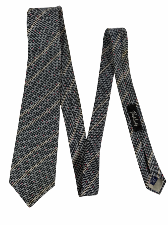 Just Added - Vintage Givenchy Gentlemen Paris Silk Necktie With Geometric Diamond Pattern  [Photo 2]