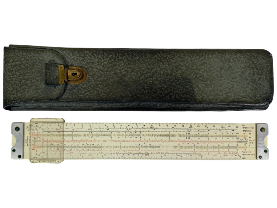 Just Added - Vintage Faber-Castell CASTELL-Duplex Model 2/82 Mathematical Slide Rule With Leather Protective Case