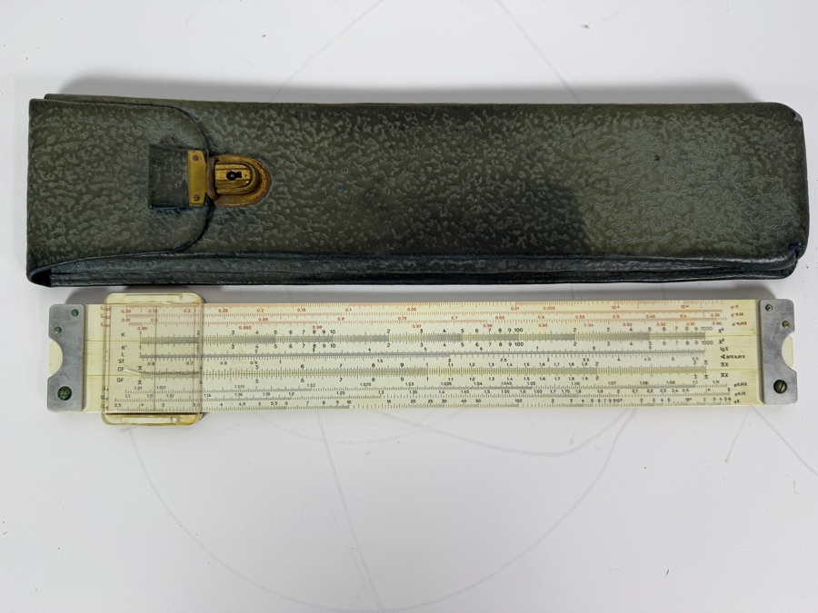 Just Added - Vintage Faber-Castell CASTELL-Duplex Model 2/82 Mathematical Slide Rule With Leather Protective Case [Photo 4]