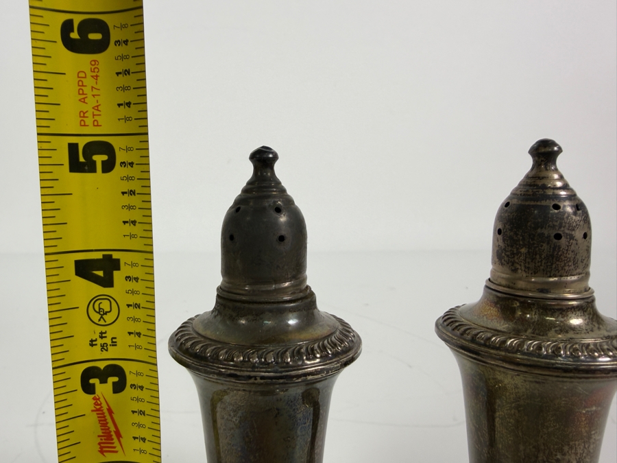 Just Added - Empire Weighted Sterling Silver Salt & Pepper Shakers 5'H [Photo 4]
