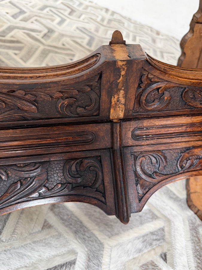 Just Added - Vintage Carved Wooden Round Side Table 25W X 25H [Photo 7]