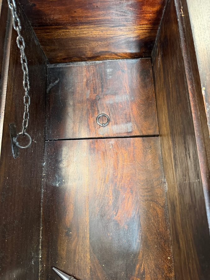 Just Added - Crate & Barrel Taka Trunk Coffee Table Featuring Hinged Lids And Rustic Metal Hardware 44W X 25D X 18H [Photo 4]