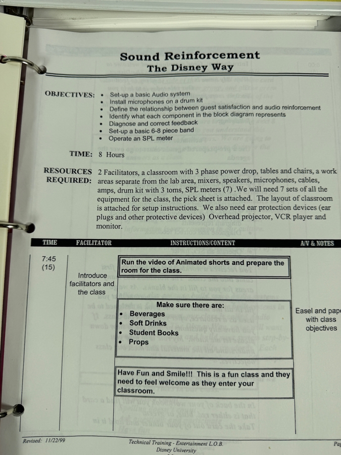 Just Added - (6) Walt Disney World Cast Member Training Manuals On Electricity, Basic Lighting & Sound Reinforcement [Photo 11]