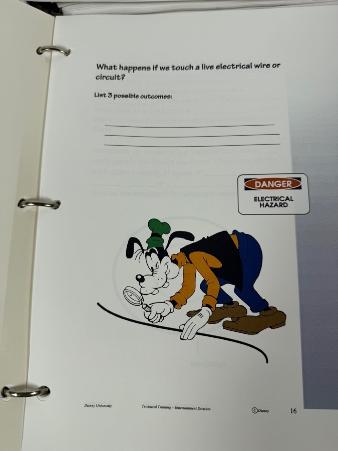 Just Added - (6) Walt Disney World Cast Member Training Manuals On Electricity, Basic Lighting & Sound Reinforcement [Photo 6]