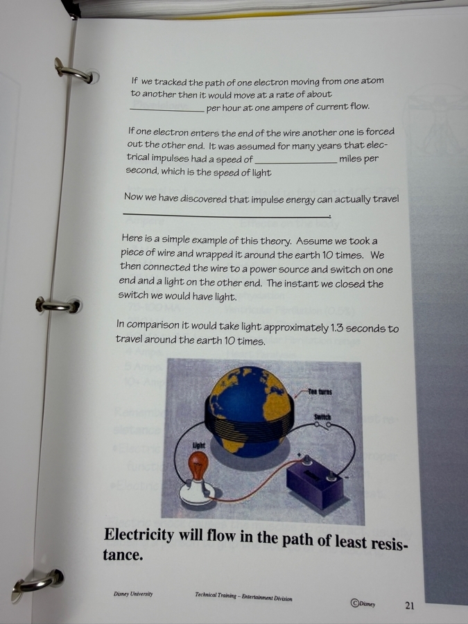 Just Added - (6) Walt Disney World Cast Member Training Manuals On Electricity, Basic Lighting & Sound Reinforcement [Photo 7]