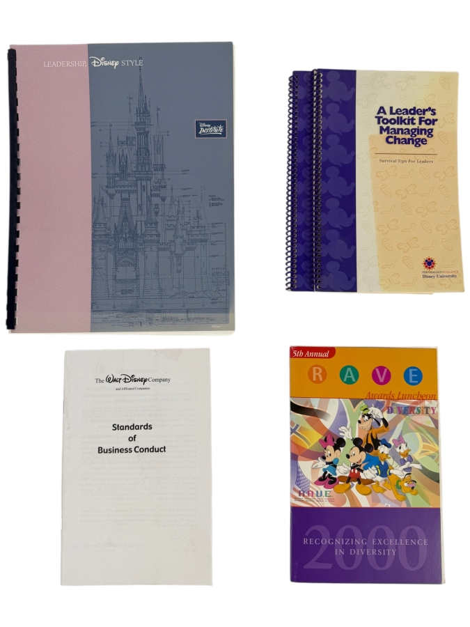 Just Added - Walt Disney Company Instructional Manuals On Disney Leadership Style, Standards Of Business Conduct, Leadership, Disney Style And The 5th Annual RAVE Awards Luncheon In 2000 Recognizing Excellence In Diversity