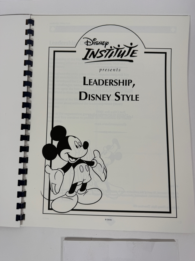 Just Added - Walt Disney Company Instructional Manuals On Disney Leadership Style, Standards Of Business Conduct, Leadership, Disney Style And The 5th Annual RAVE Awards Luncheon In 2000 Recognizing Excellence In Diversity [Photo 6]