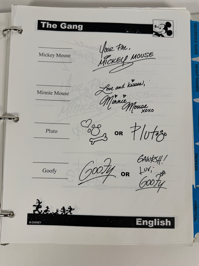 Just Added - Walt Disney World Manual For Disney Cast Members In The Character Department Showing Traits And Signatures Of Walt Disney Cast Characters [Photo 4]