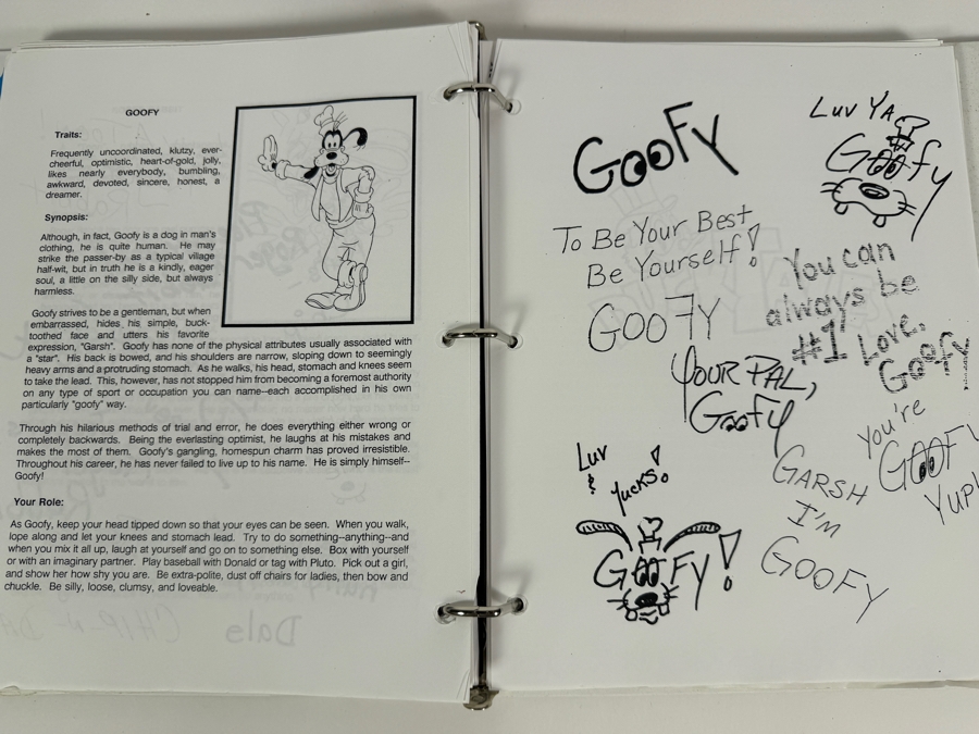 Just Added - Walt Disney World Manual For Disney Cast Members In The Character Department Showing Traits And Signatures Of Walt Disney Cast Characters [Photo 10]
