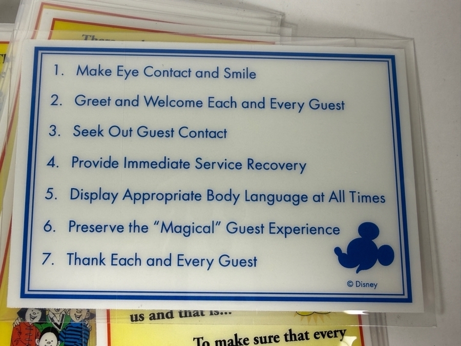 Just Added - Copies Of Walt Disney's The Disney Look Booklets, Disney Cast Member Performance Excellence Booklets And Copies Of Laminated Walt Disney World Cast Member Instructional Cards [Photo 8]