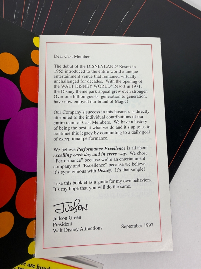 Just Added - Copies Of Walt Disney's The Disney Look Booklets, Disney Cast Member Performance Excellence Booklets And Copies Of Laminated Walt Disney World Cast Member Instructional Cards [Photo 6]