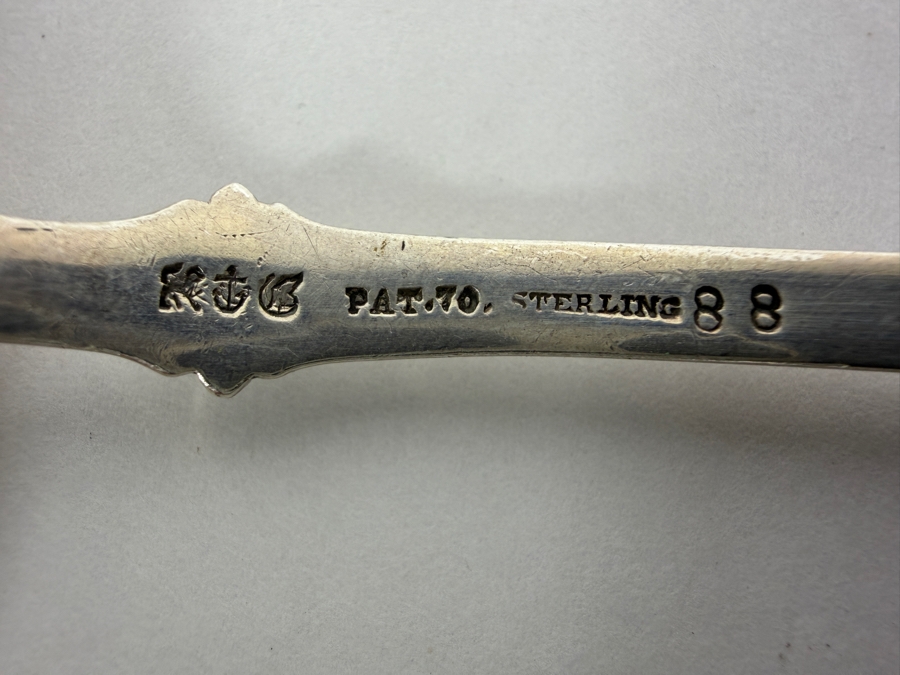 Antique Ornate Gorham Sterling Silver Cut Crumber Knife Lily Pattern 1870 11.5'L 95.9g ($217 Melt Value - Replacements Value $580) [Photo 4]