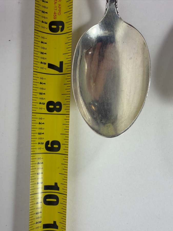 (3) Sterling Silver Serving Spoons 8.75'L And (1) Sterling Silver Ladle 5.5'L 245.4g ($556 Melt Value) [Photo 6]