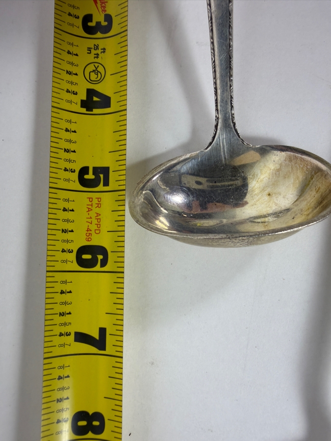 (3) Sterling Silver Serving Spoons 8.75'L And (1) Sterling Silver Ladle 5.5'L 245.4g ($556 Melt Value) [Photo 7]