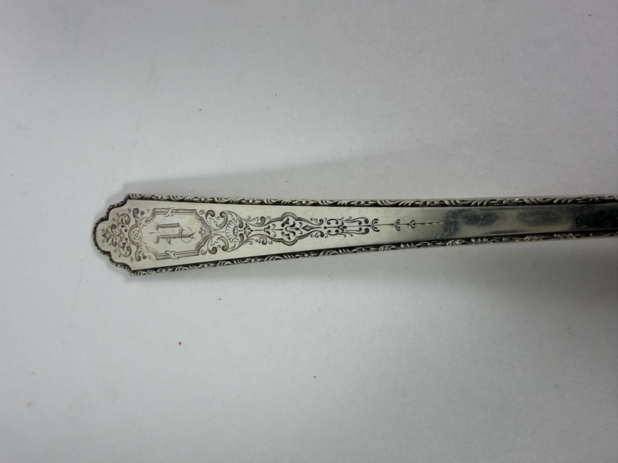 (3) Sterling Silver Serving Spoons 8.75'L And (1) Sterling Silver Ladle 5.5'L 245.4g ($556 Melt Value) [Photo 2]