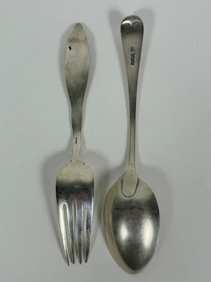 Sterling Silver Serving Spoon And Sterling Silver Fork 9'L 139.7g ($317 Melt Value) [Photo 4]