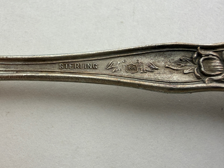 Ornate Sterling Silver Taurus April Zodiac Spoon 5'L, Butter Knife And (3) Berry Forks 61.1g ($138 Melt Value) [Photo 7]