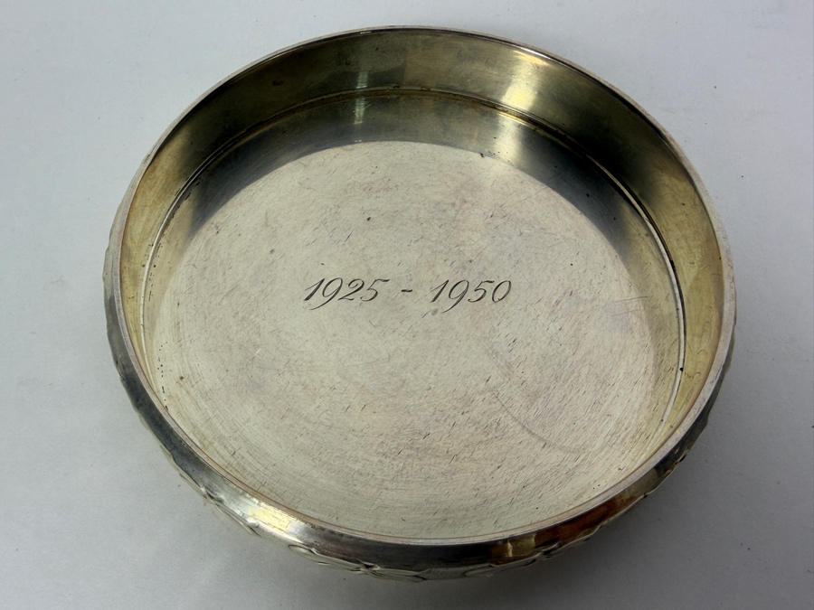 Vintage Sterling Silver Wine Trivet Coaster 4.25'W 69.5g ($158 Melt Value) [Photo 2]