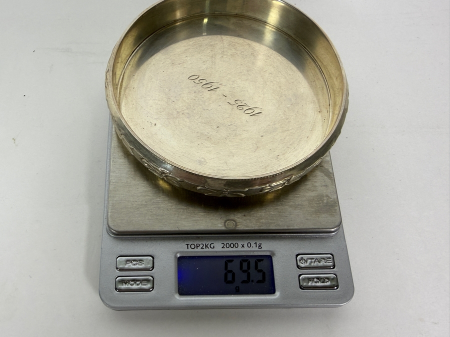 Vintage Sterling Silver Wine Trivet Coaster 4.25'W 69.5g ($158 Melt Value) [Photo 6]