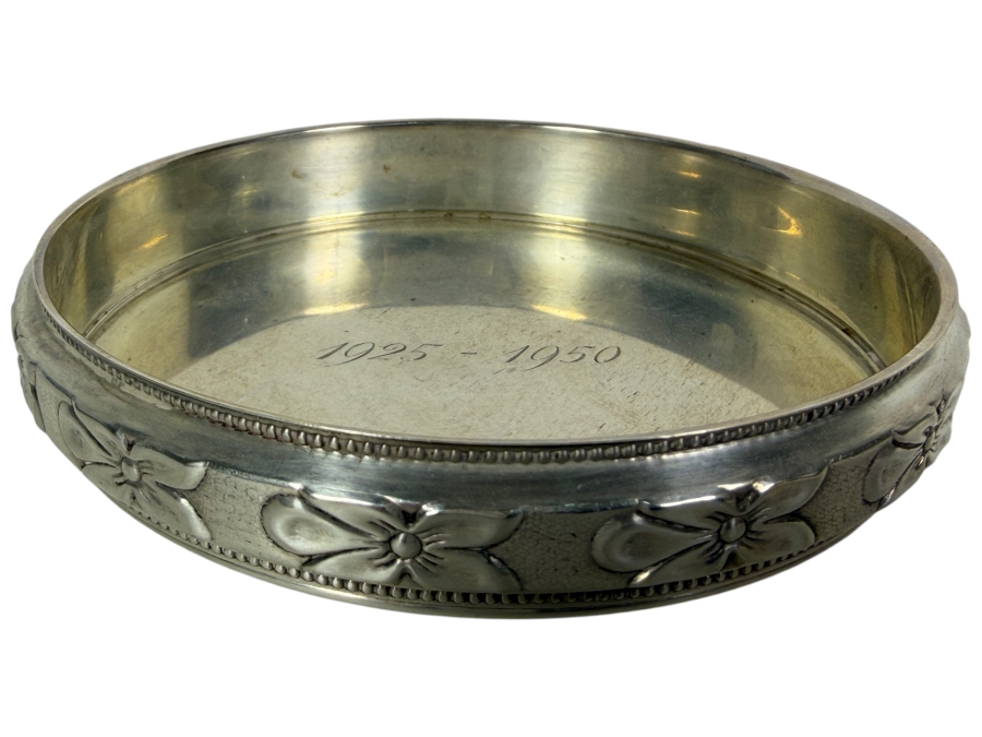 Vintage Sterling Silver Wine Trivet Coaster 4.25'W 69.5g ($158 Melt Value)