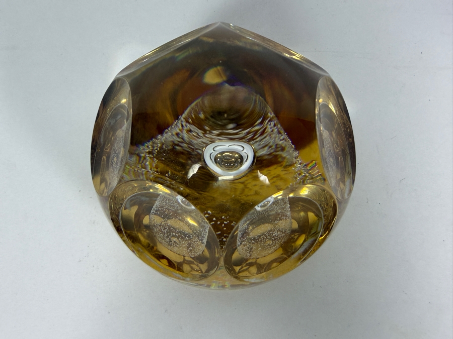 Vintage 1970s Orrefors Art Glass Paperweight Designed By Olle Alberius 3.5'H [Photo 4]