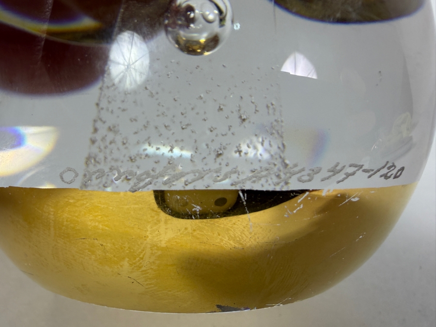 Vintage 1970s Orrefors Art Glass Paperweight Designed By Olle Alberius 3.5'H [Photo 3]