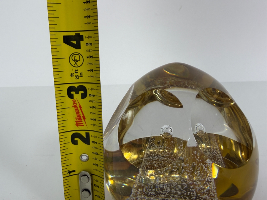 Vintage 1970s Orrefors Art Glass Paperweight Designed By Olle Alberius 3.5'H [Photo 5]
