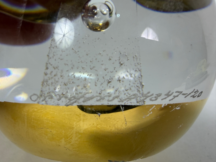 Vintage 1970s Orrefors Art Glass Paperweight Designed By Olle Alberius 3.5'H [Photo 2]
