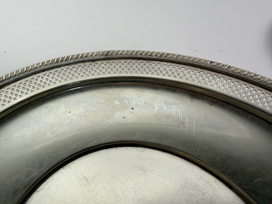Pair Of Fisher Sterling Silver Reticulated Plates 9.75'W 453g ($1,026 Melt Value) [Photo 7]