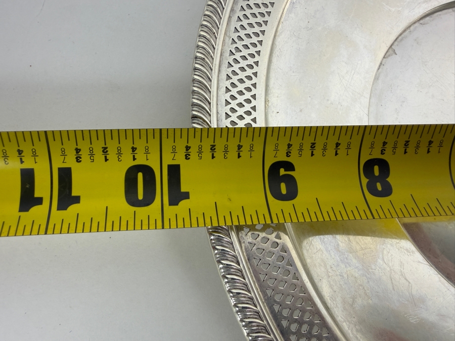 Pair Of Fisher Sterling Silver Reticulated Plates 9.75'W 453g ($1,026 Melt Value) [Photo 8]