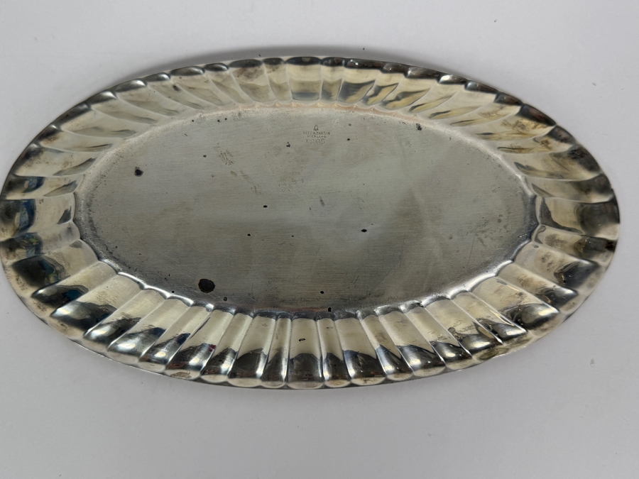 Sterling Silver Reed & Barton Oval Scalloped Edge Bowl Bread Tray 12W X 6.5D X 1.5H 283.5g ($642 Melt Value) [Photo 4]