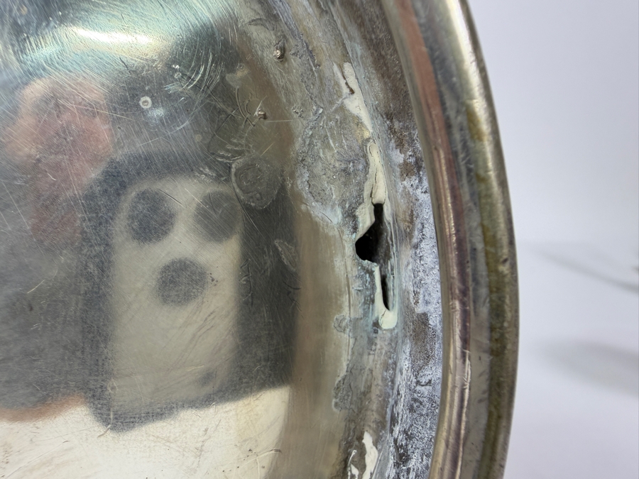Stunning Antique Victorian Era Silverplate Pitcher With Hinged Lid (Bottom Round Plate Needs Welding Repair) 12H [Photo 9]