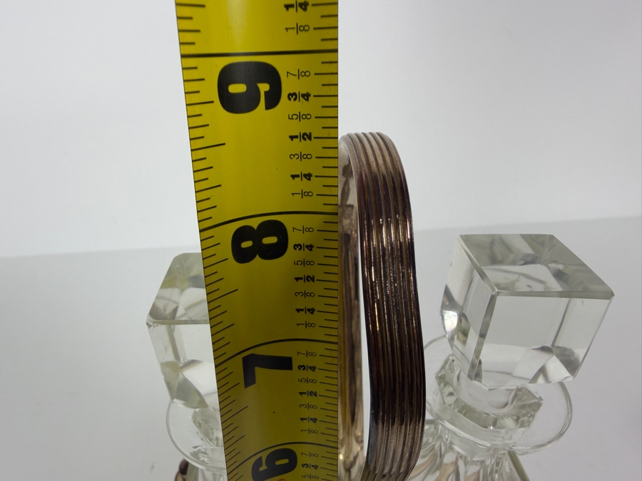 Christofle France Silverplate Cruet Set (One Bottle Has Slight Chip In Rim) 8.5H [Photo 10]