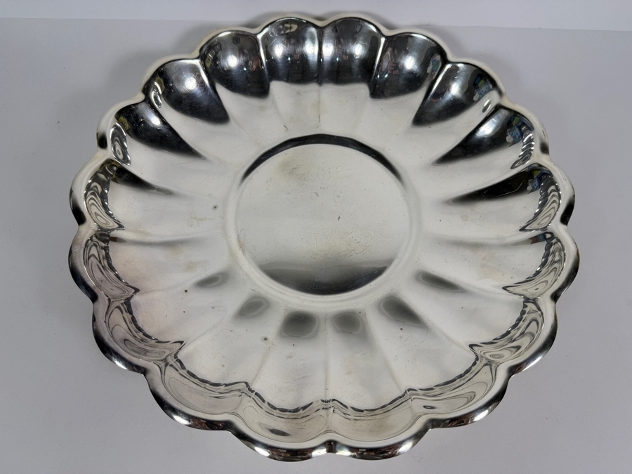 Vintage Reed & Barton Silverplate Holiday Pattern Centerpiece Bowl 13W X 1.75H [Photo 2]