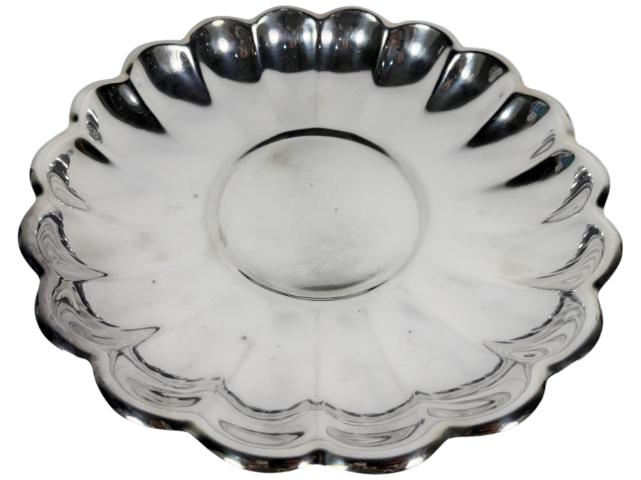 Vintage Reed & Barton Silverplate Holiday Pattern Centerpiece Bowl 13W X 1.75H