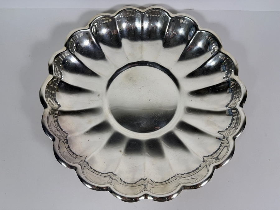 Vintage Reed & Barton Silverplate Holiday Pattern Centerpiece Bowl 13W X 1.75H [Photo 3]