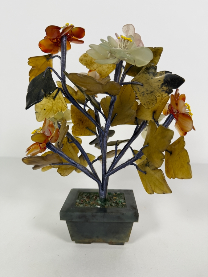 Vintage Chinese Multi-Gemstones Bonsai Tree 9'H [Photo 3]